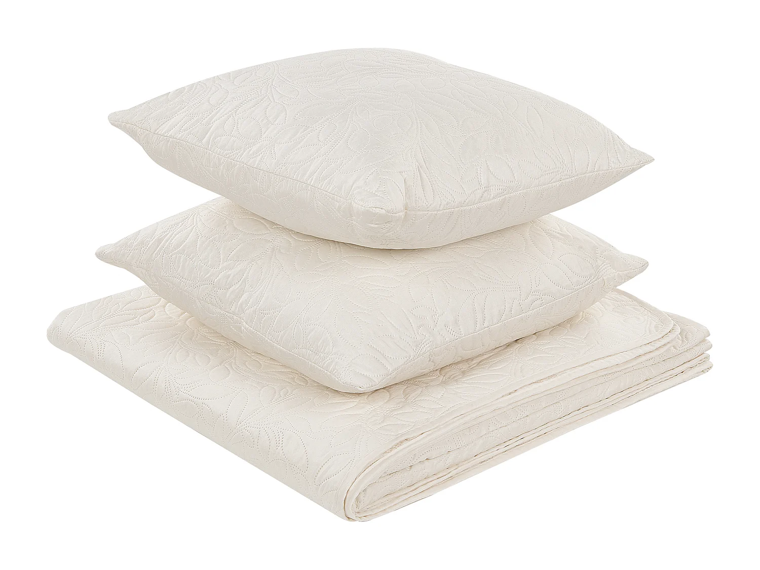 Couvre-lits avec coussins RUDKHAN 140 x 210 cm Blanc cassé