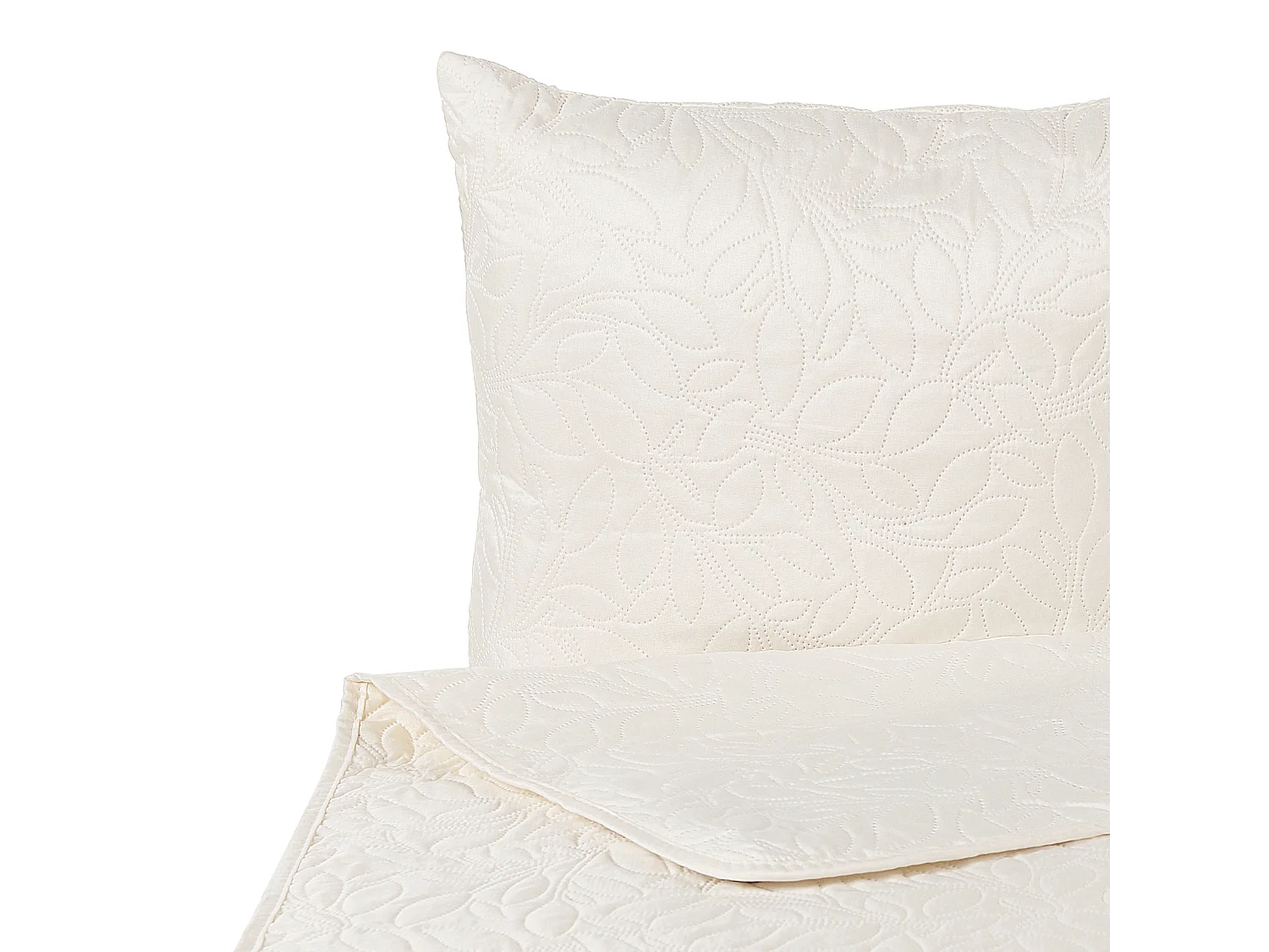 Colcha con cojines RUDKHAN 140 x 210 cm Crema