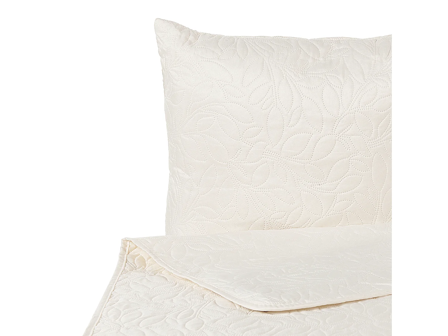 Colcha con cojines RUDKHAN 140 x 210 cm Crema