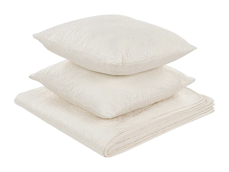 Couvre-lits avec coussins RUDKHAN 140 x 210 cm Blanc cassé