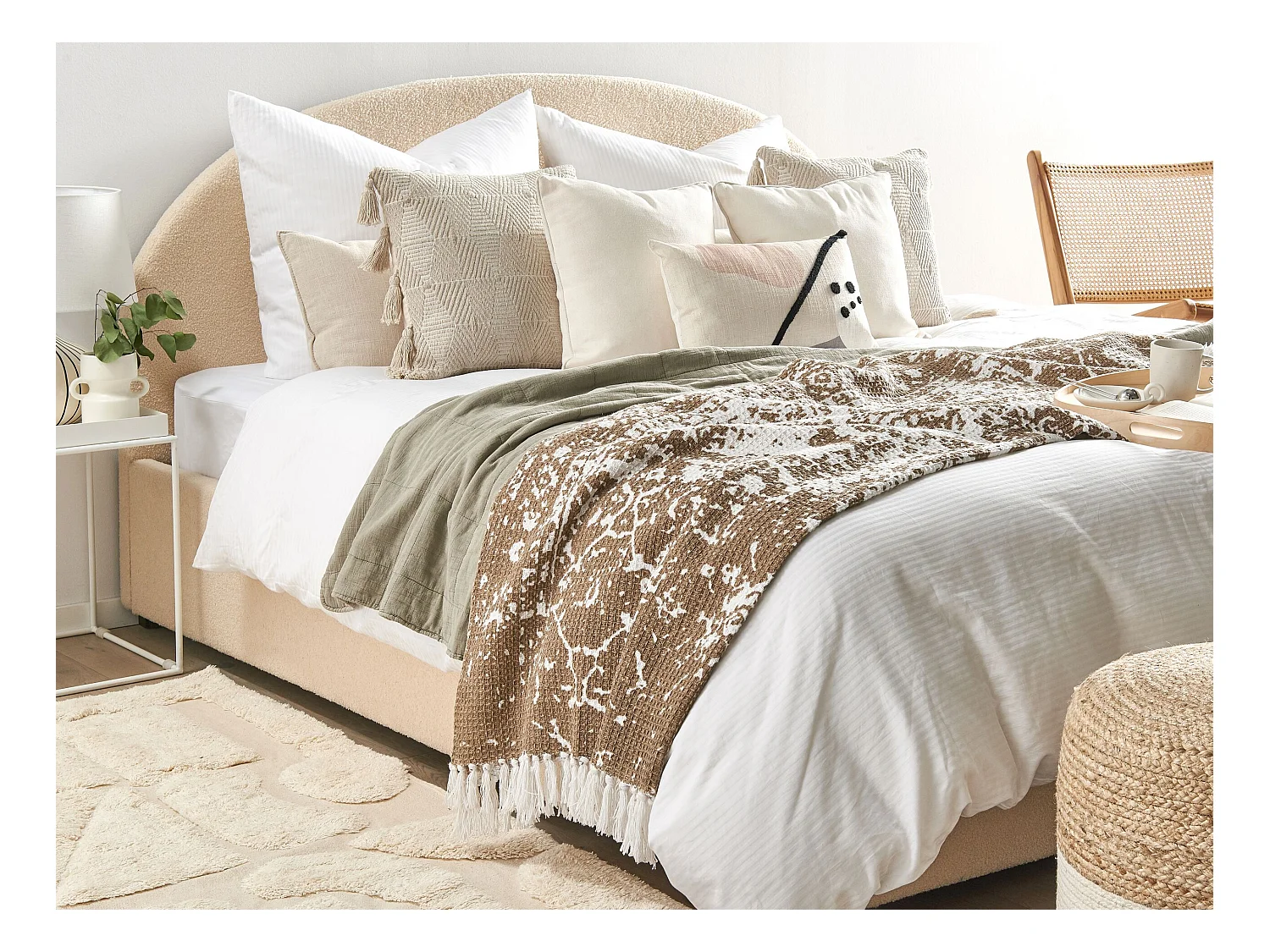 Koc PAZARYERI Bawełna 130 x 180 cm Brązowy