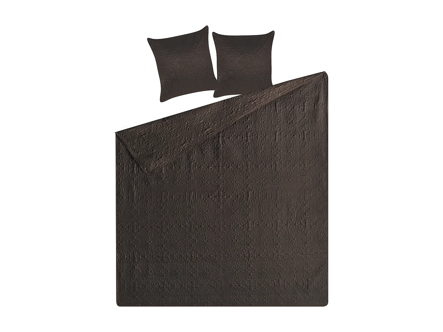 Copriletto trapuntato con cuscini marrone 220 x 240 cm RAYEN