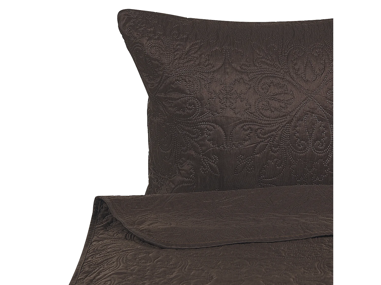 Copriletto trapuntato con cuscini marrone 220 x 240 cm RAYEN