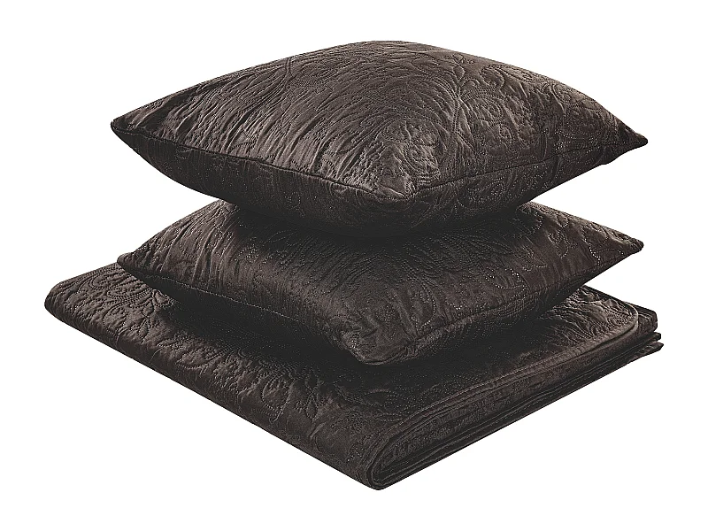 Copriletto trapuntato con cuscini marrone 220 x 240 cm RAYEN
