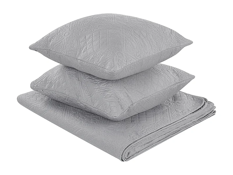 Couvre-lits avec coussins ALAMUT 160 x 220 cm Gris