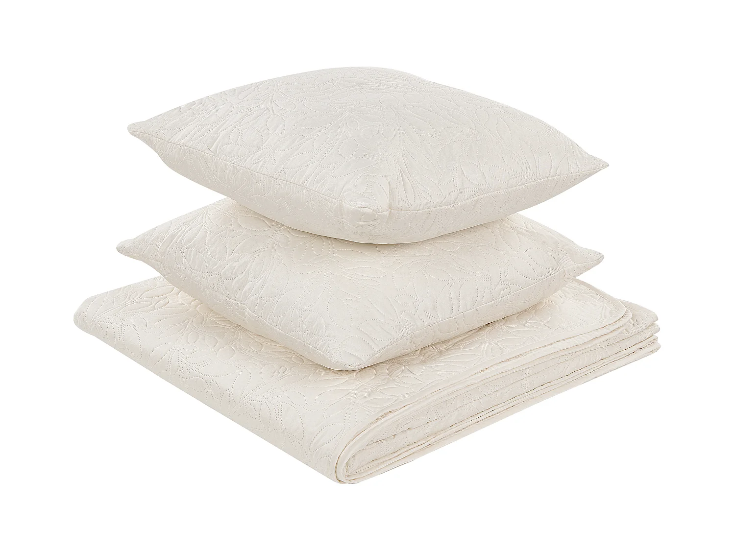Couvre-lits avec coussins RUDKHAN 160 x 220 cm Blanc cassé