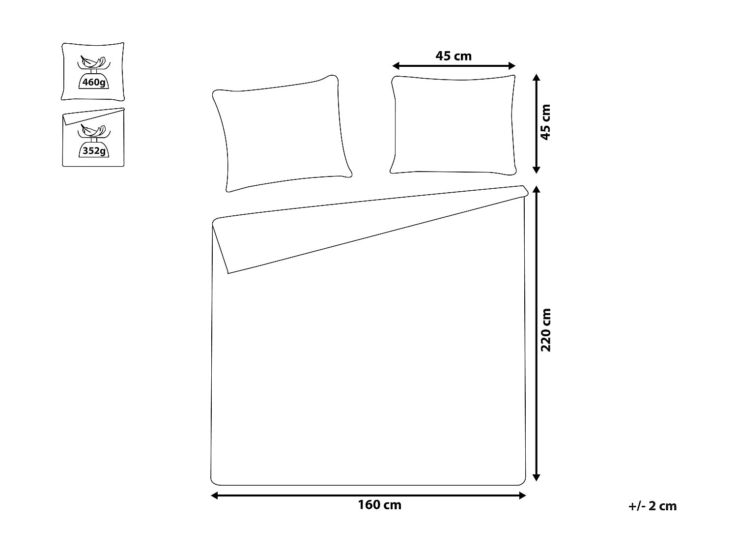 Couvre-lits avec coussins RUDKHAN 160 x 220 cm Blanc cassé