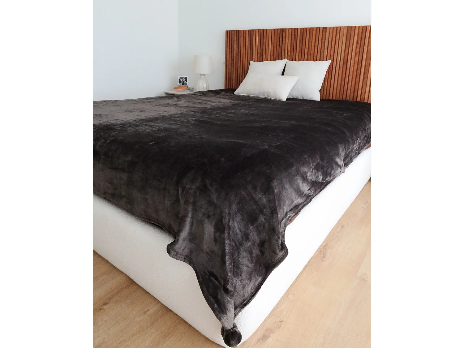 Plaid TERKE 200 x 220 cm Donkergrijs