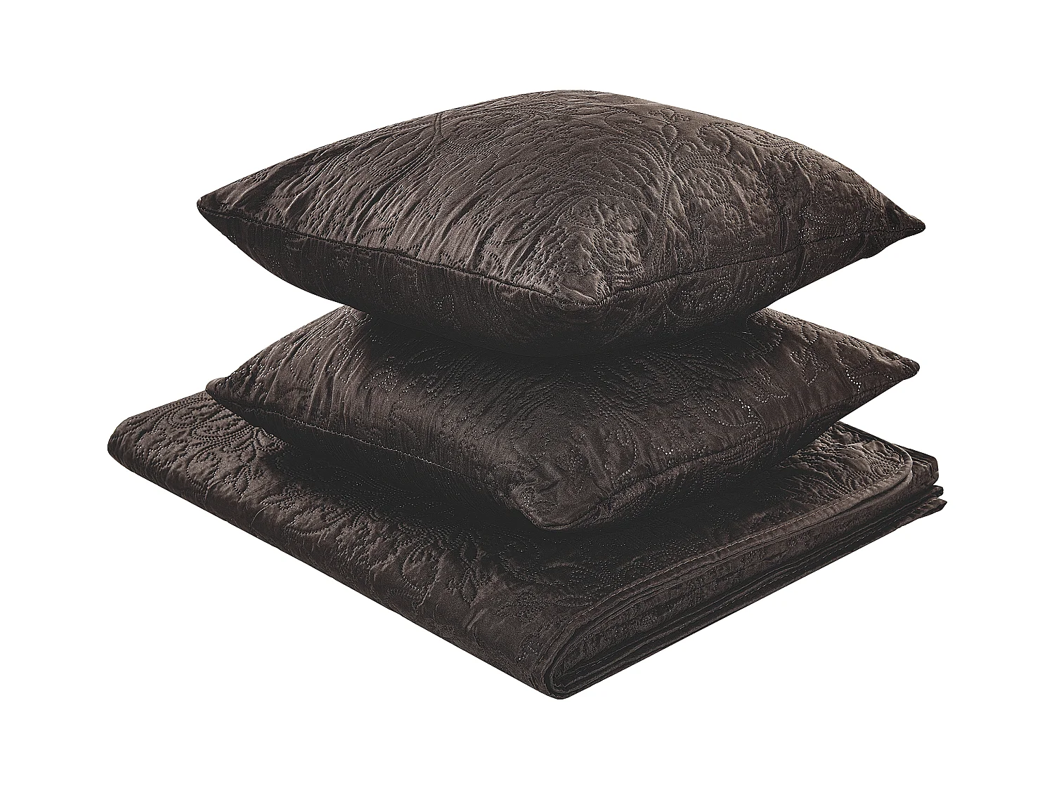 Couvre-lits avec coussins RAYEN 200 x 220 cm Marron