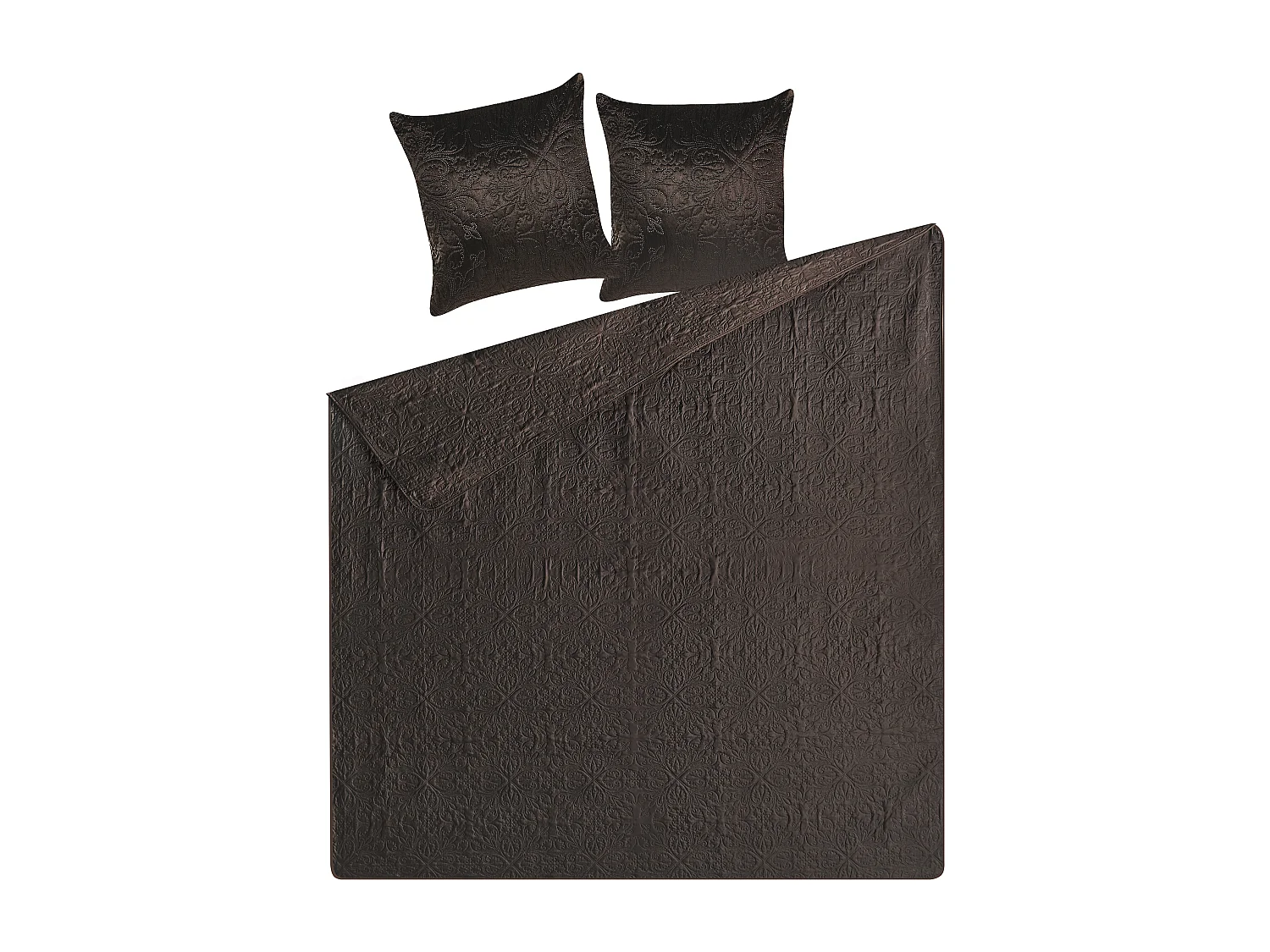 Couvre-lits avec coussins RAYEN 200 x 220 cm Marron