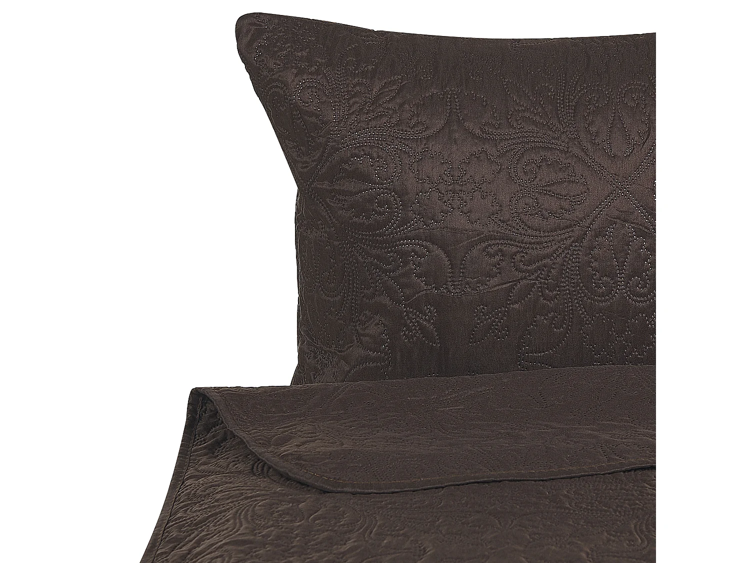 Couvre-lits avec coussins RAYEN 160 x 220 cm Marron