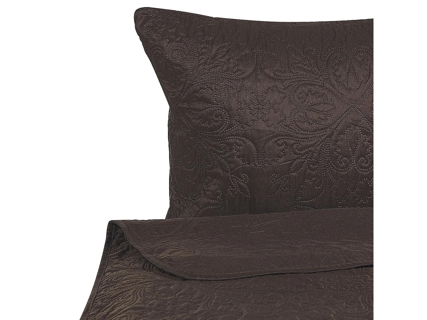 Couvre-lits avec coussins RAYEN 160 x 220 cm Marron