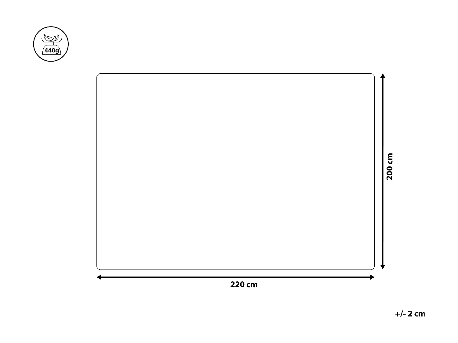 Couvre-lits ALAMUT 200 x 220 cm Gris