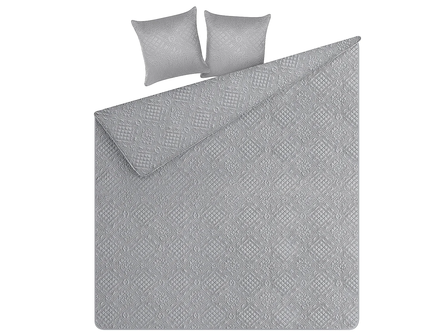 Sprei met kussens ALAMUT 140 x 210 cm Grijs