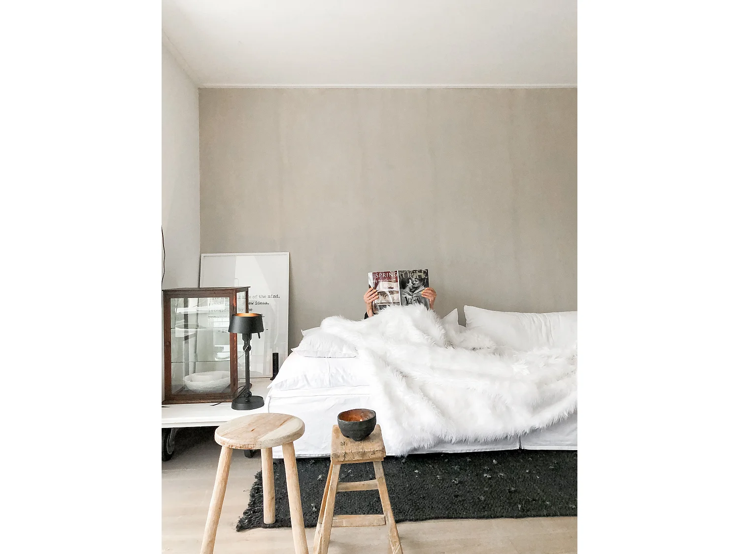 Couvre-lits DELICE Tissu 200 x 220 cm Blanc