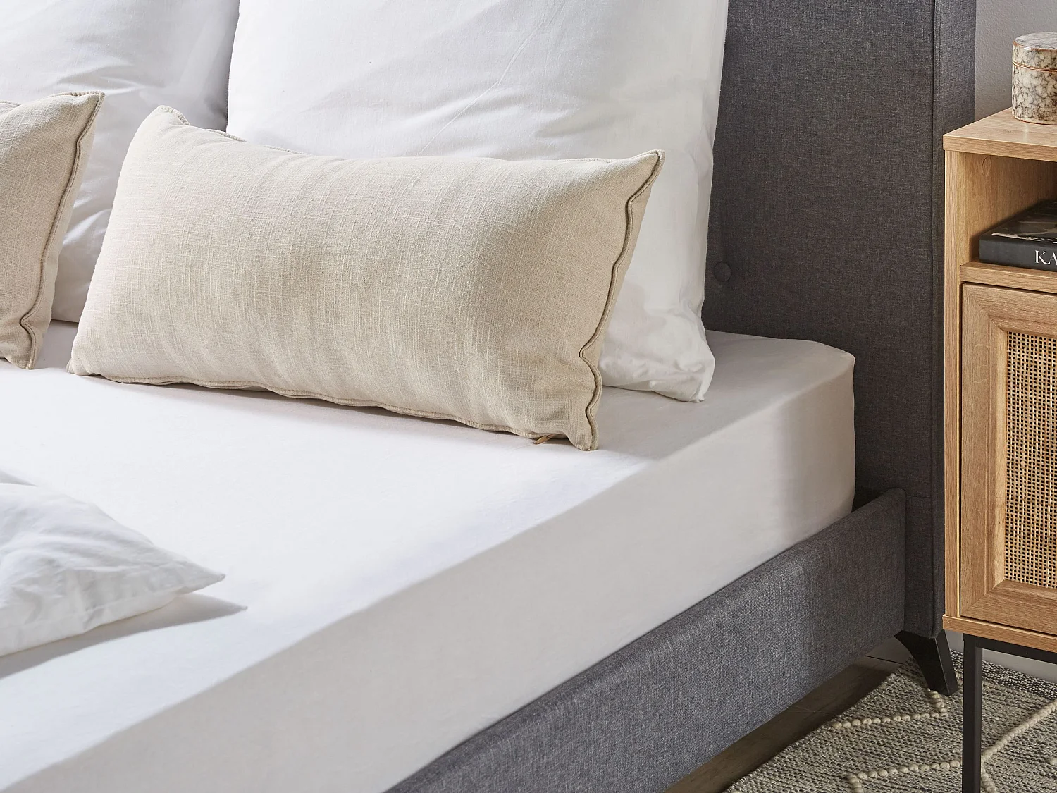 Lenzuolo con angoli cotone bianco 160 x 200 cm HOFUF