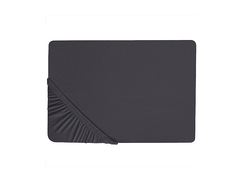 Spannbettlaken schwarz Baumwolle mit Gummizug Spannbetttuch 90 x 200 cm Hofuf