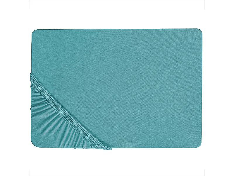 Drap housse HOFUF Coton 200 x 200 cm Turquoise