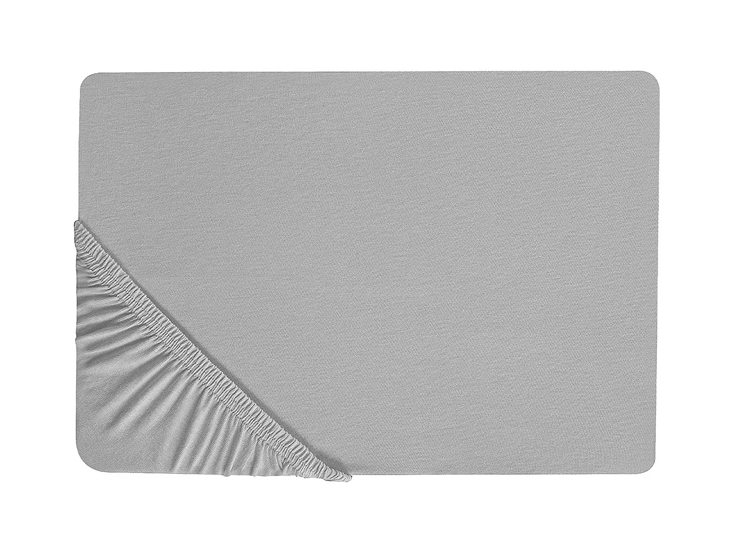 Drap housse HOFUF Coton 140 x 200 cm Gris clair