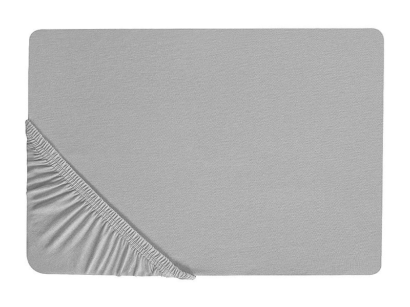 Drap housse HOFUF Coton 140 x 200 cm Gris clair