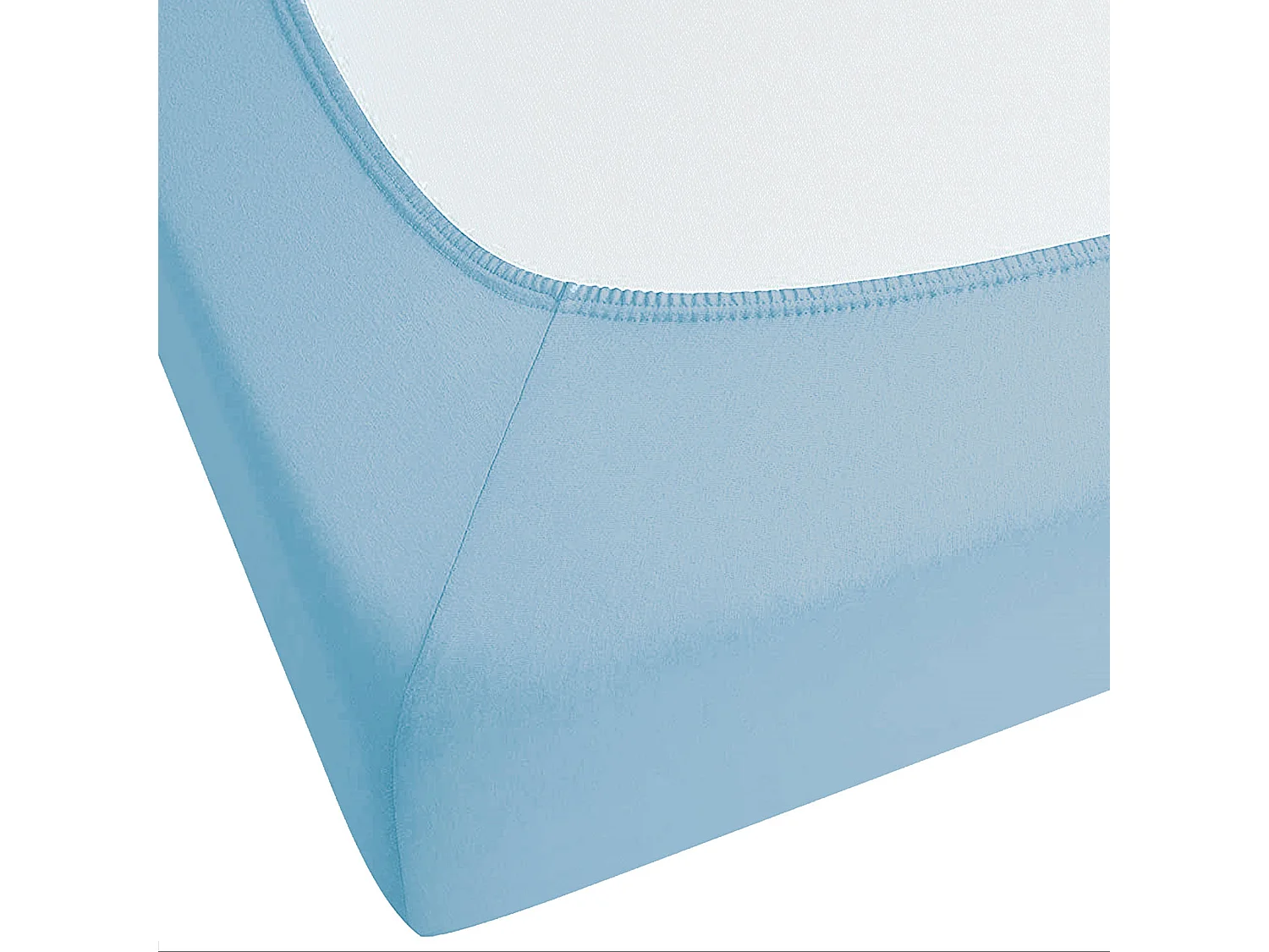 Drap housse HOFUF Coton 180 x 200 cm Bleu clair