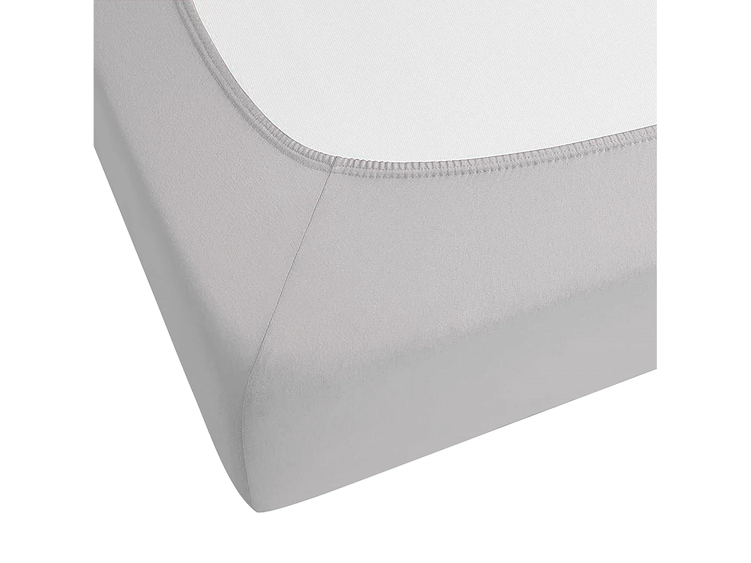 Drap housse HOFUF Coton 90 x 200 cm Gris clair