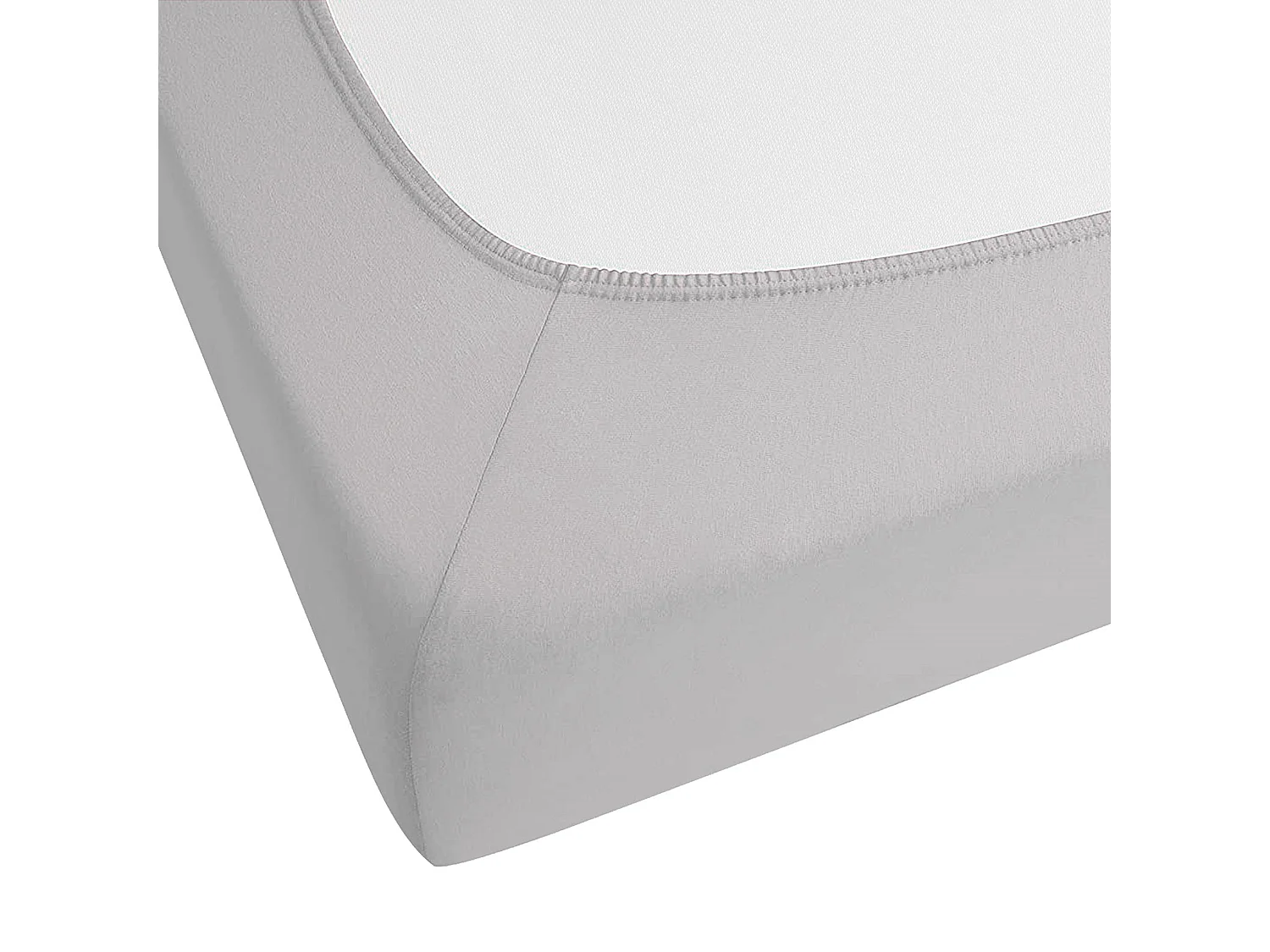 Drap housse HOFUF Coton 160 x 200 cm Gris clair