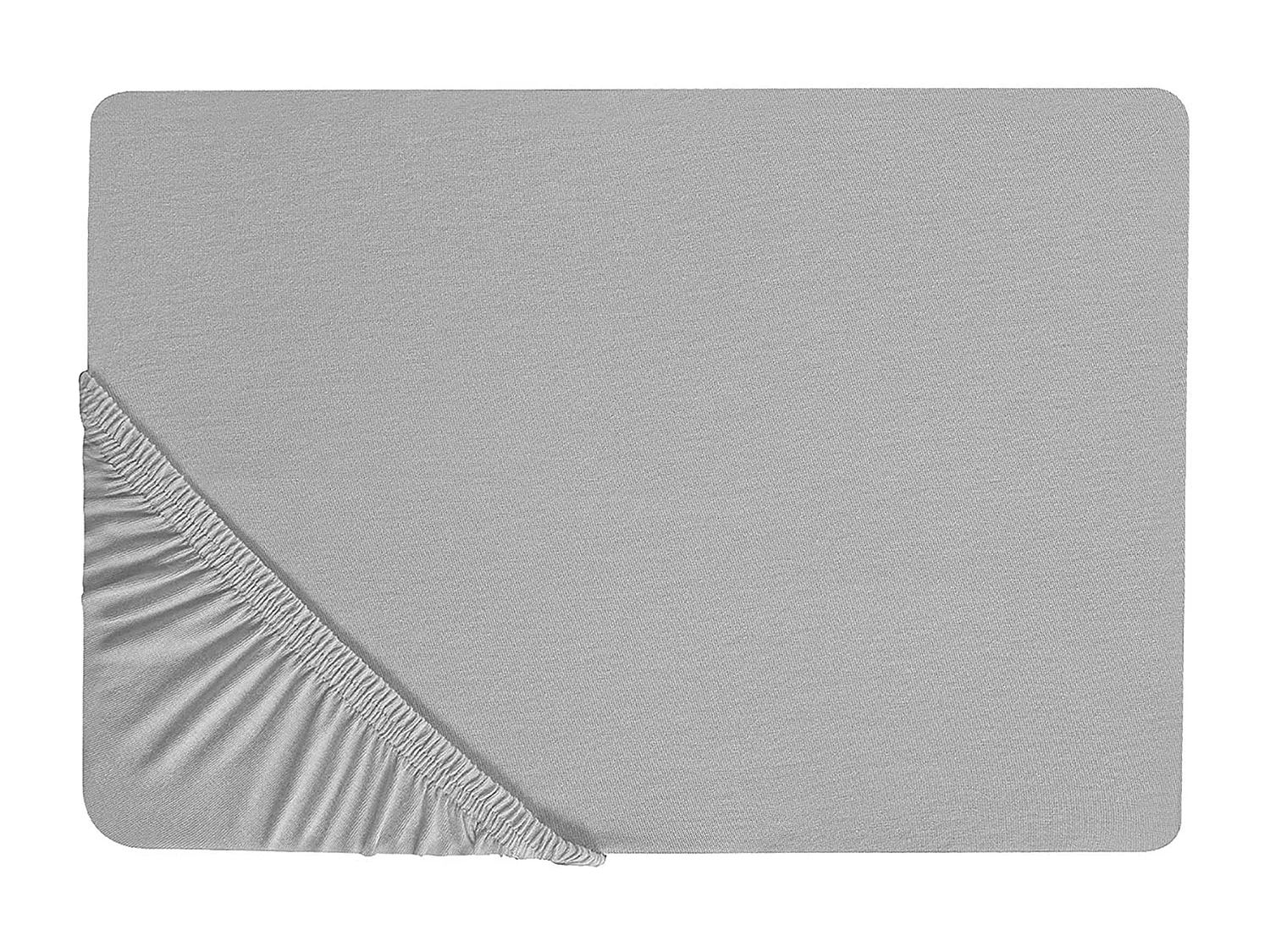 Drap housse HOFUF Coton 160 x 200 cm Gris clair