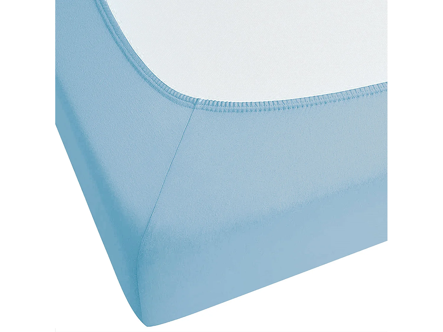 Drap housse HOFUF Coton 140 x 200 cm Bleu clair