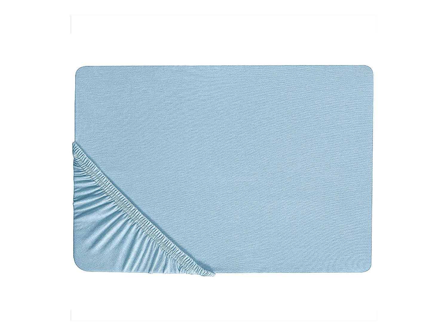 Drap housse HOFUF Coton 160 x 200 cm Bleu clair
