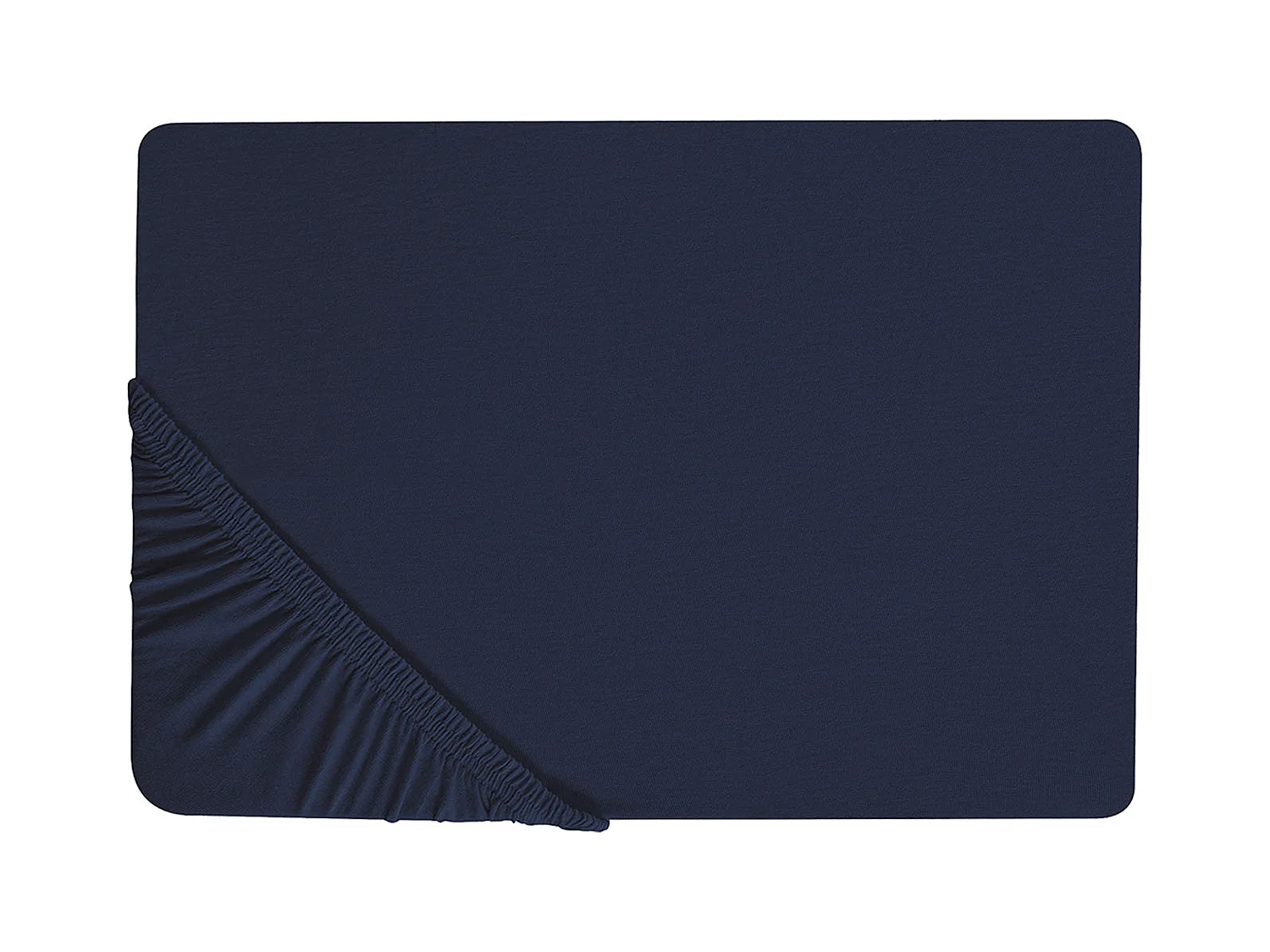 Drap housse HOFUF Coton 160 x 200 cm Bleu marine