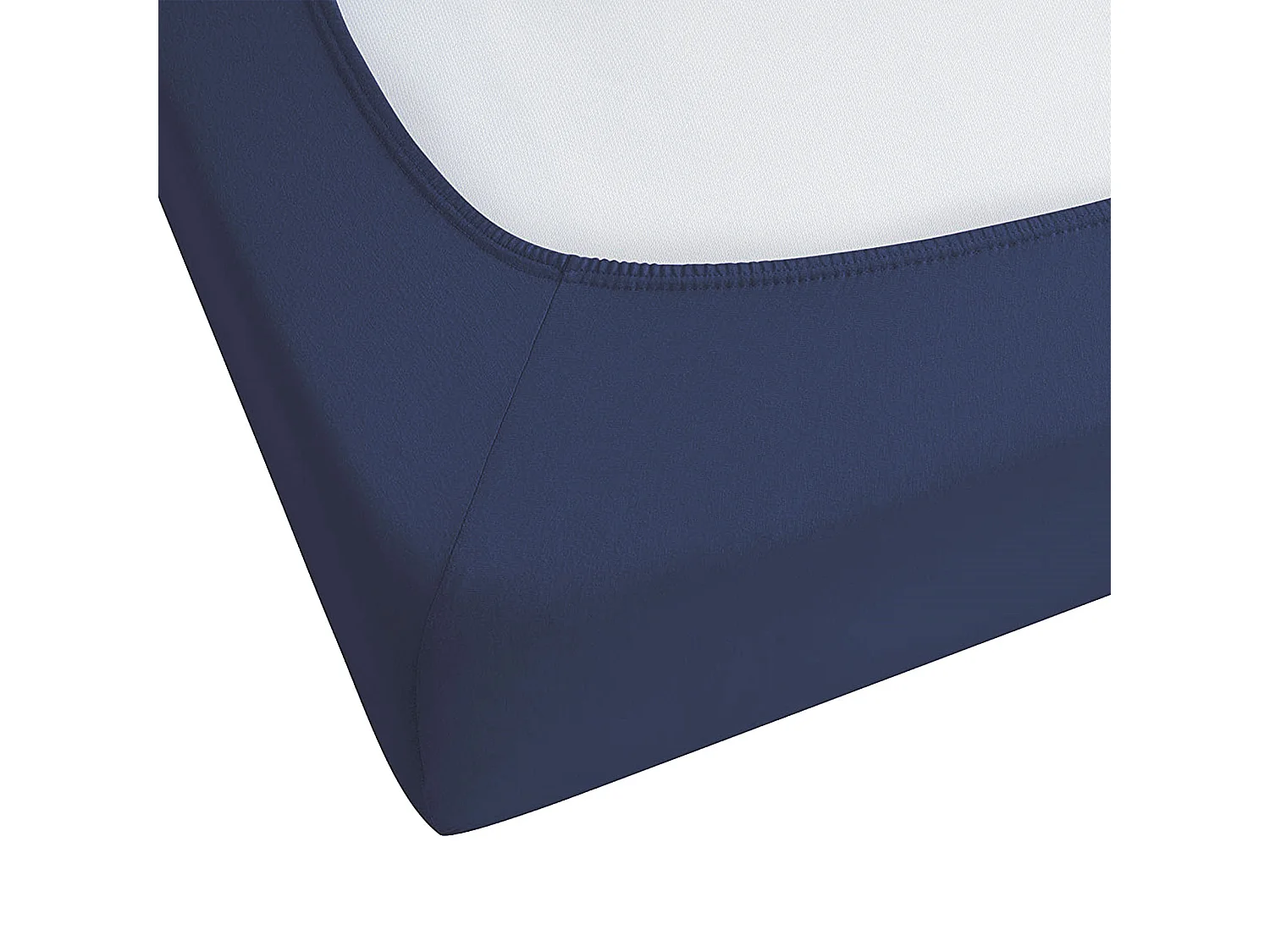 Drap housse HOFUF Coton 160 x 200 cm Bleu marine
