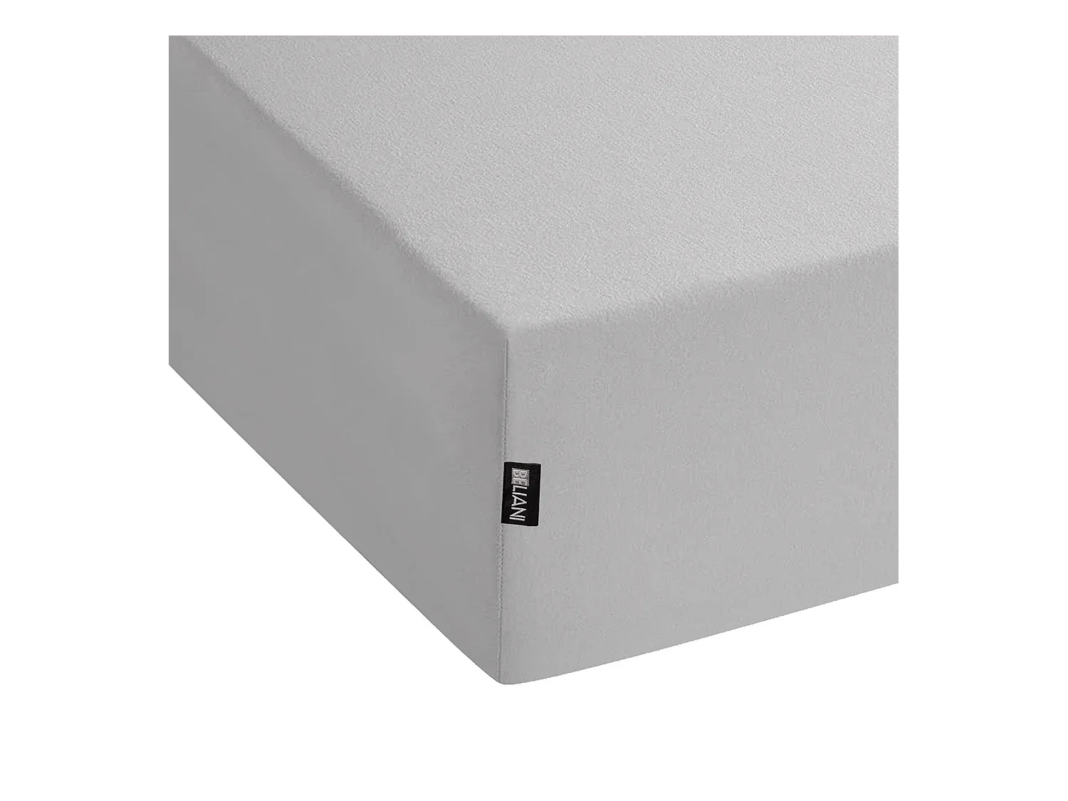 Drap housse HOFUF Coton 180 x 200 cm Gris clair