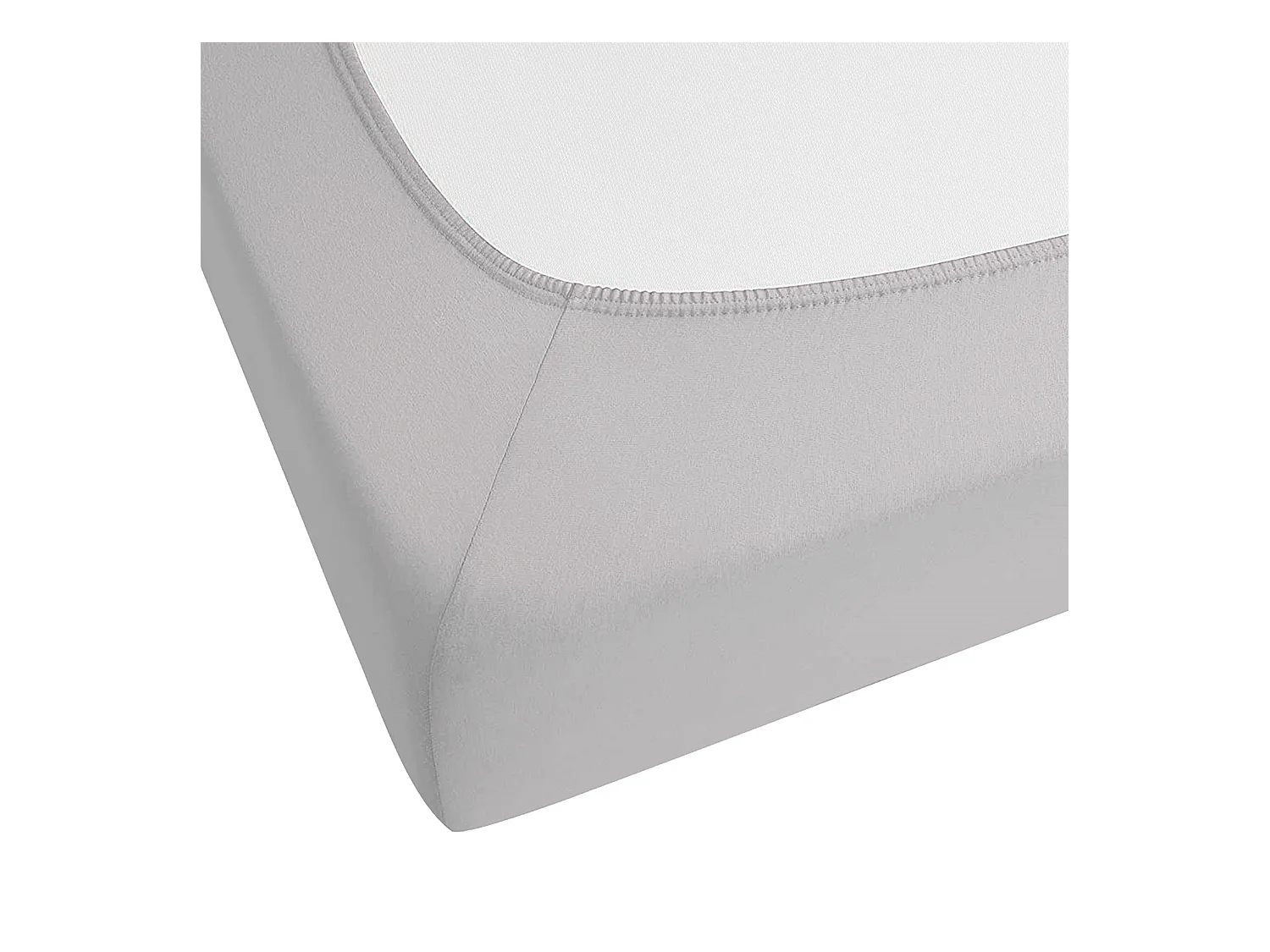 Drap housse HOFUF Coton 180 x 200 cm Gris clair