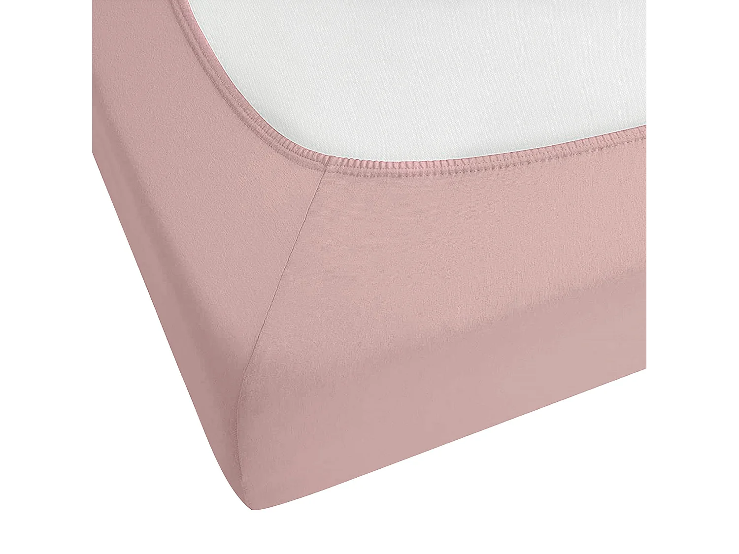 Drap housse HOFUF Coton 140 x 200 cm Rose