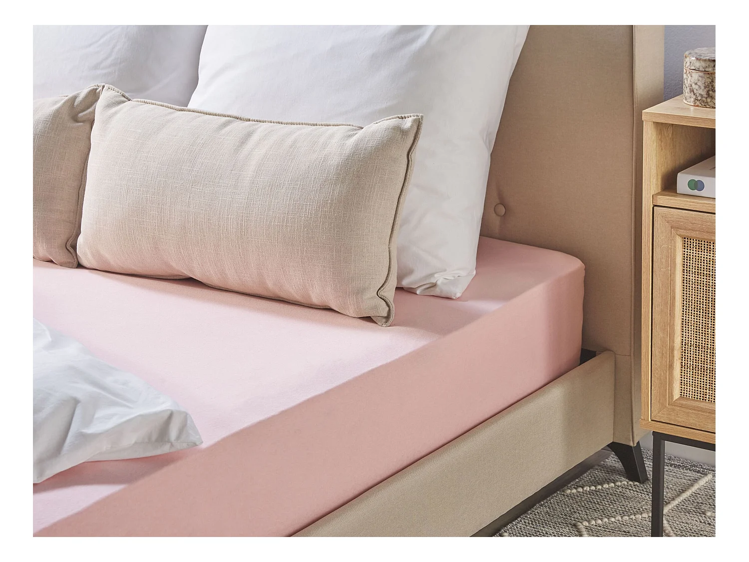 Hoeslaken HOFUF Katoen 140 x 200 cm Roze