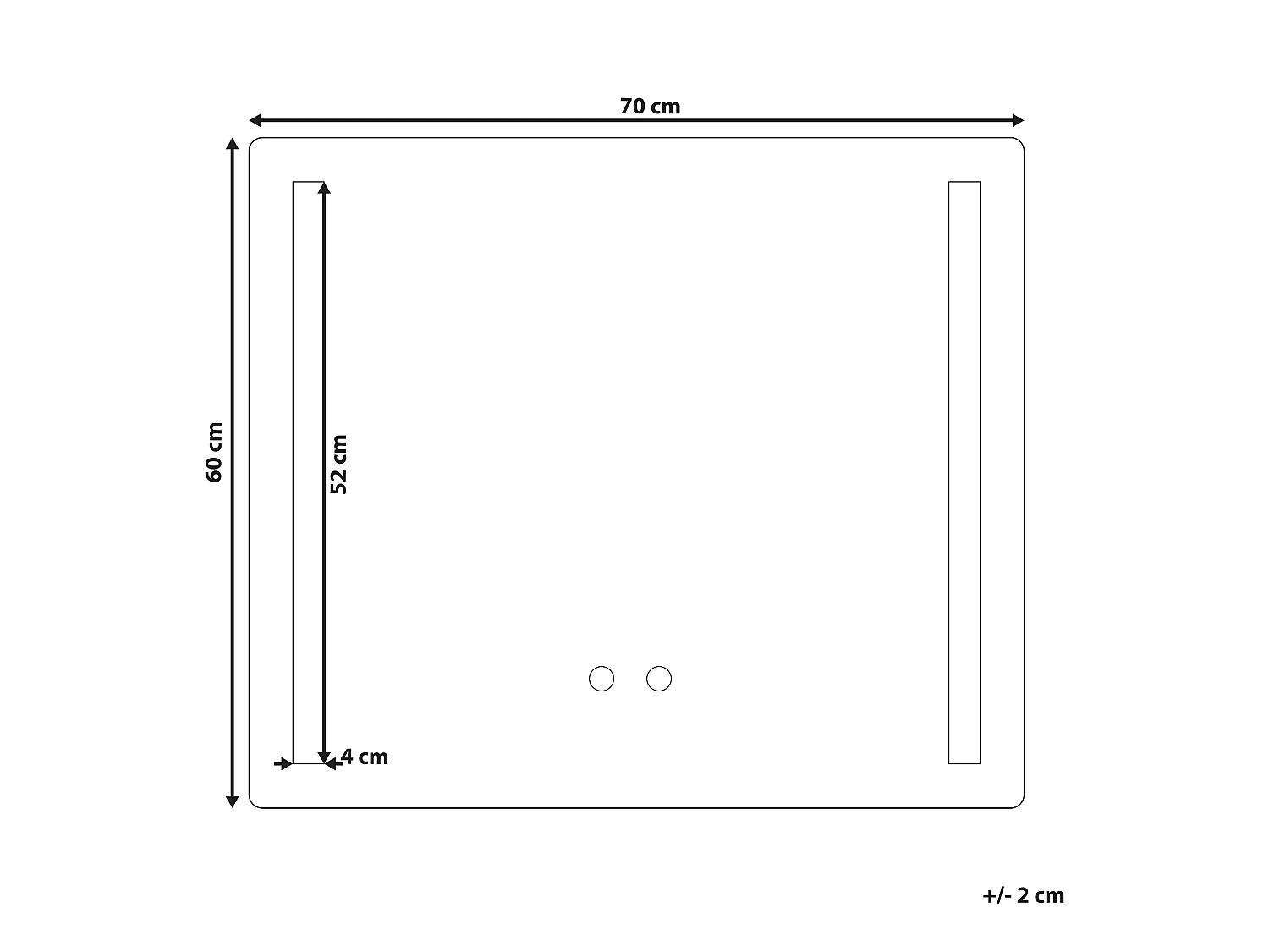 Miroir de salle de bain LED LIRAC 70 cm 60 cm Argenté