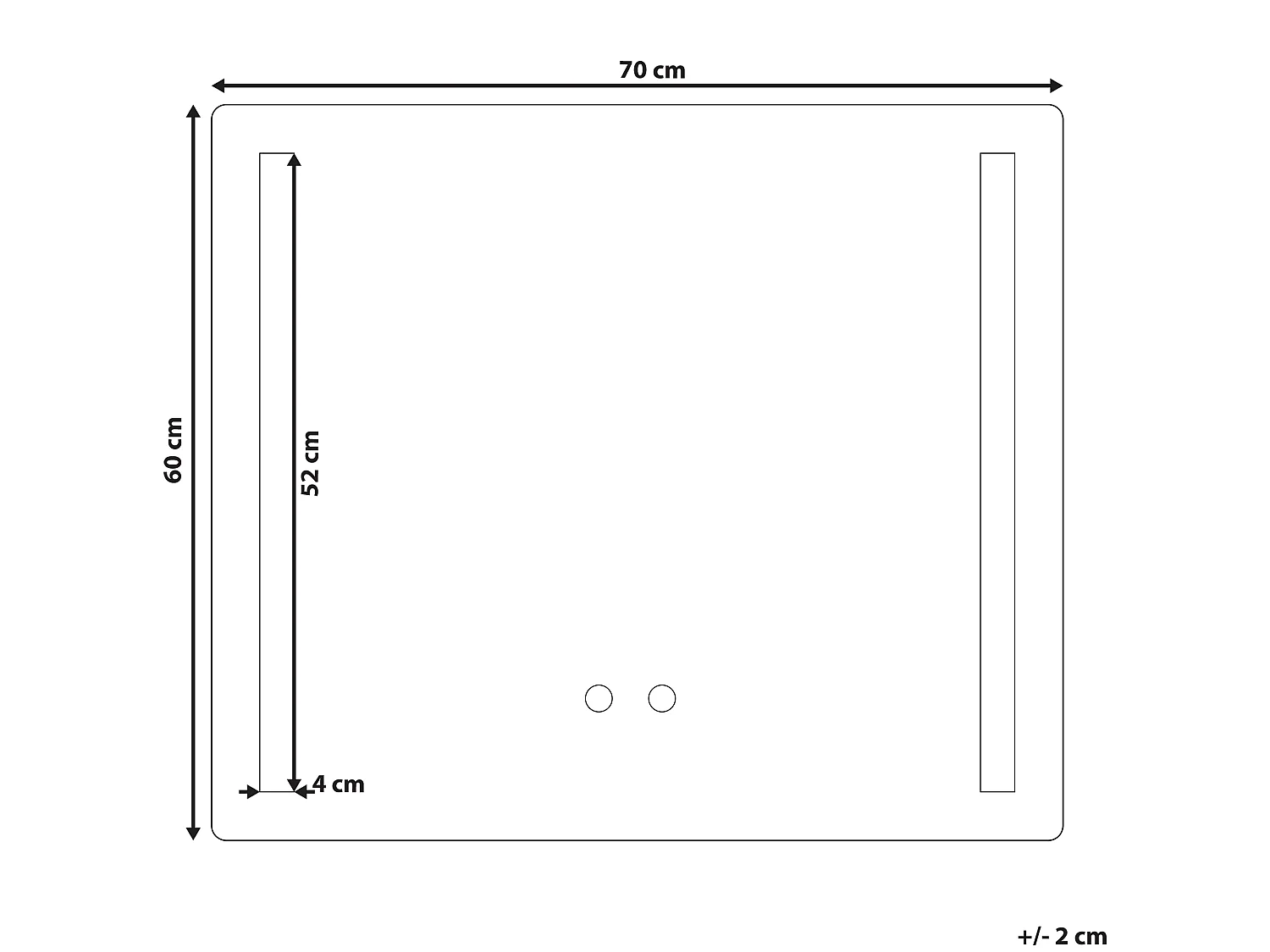 LED badkamerspiegel LIRAC 70 cm 60 cm Zilver