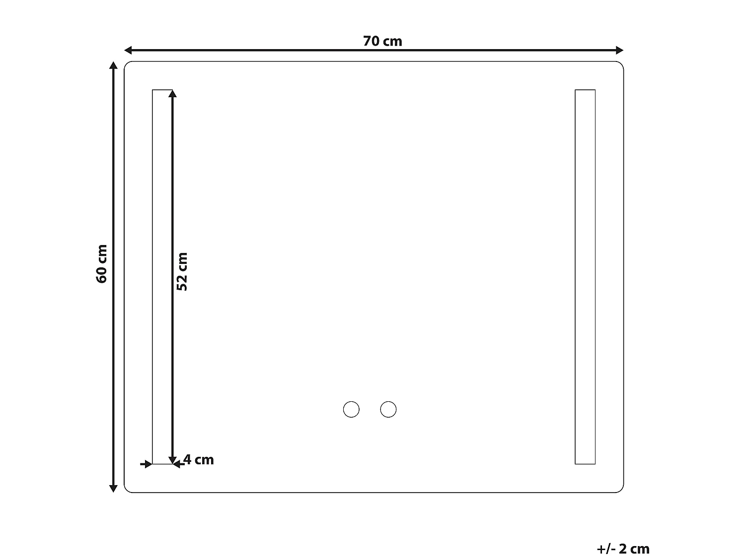 Specchio da bagno con luce LED LIRAC 70 cm 60 cm Argento