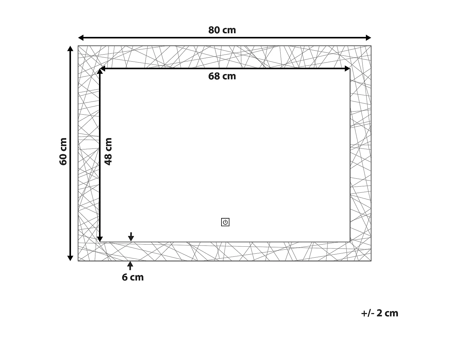 Miroir de salle de bain LED NEXON 80 cm 60 cm Argenté