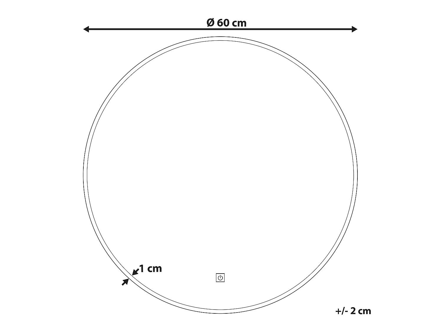 Lustro łazienkowe LED CALLAC 60 cm 60 cm Srebrny