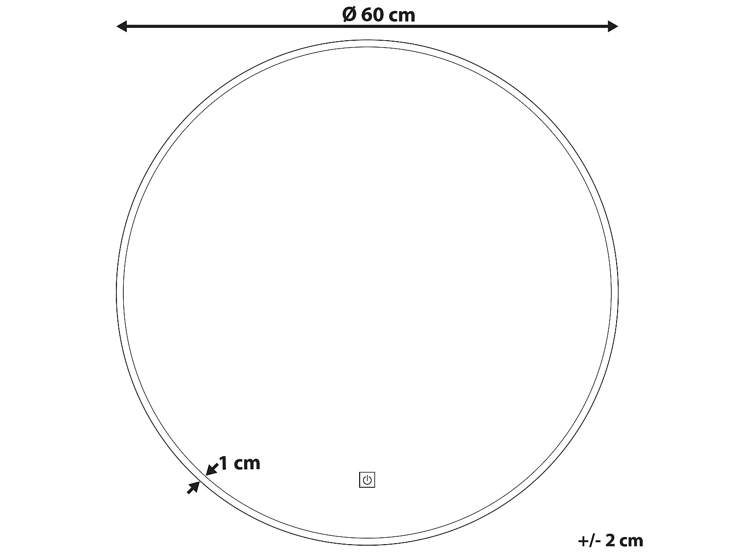 Miroir de salle de bain LED CALLAC 60 cm 60 cm Argenté
