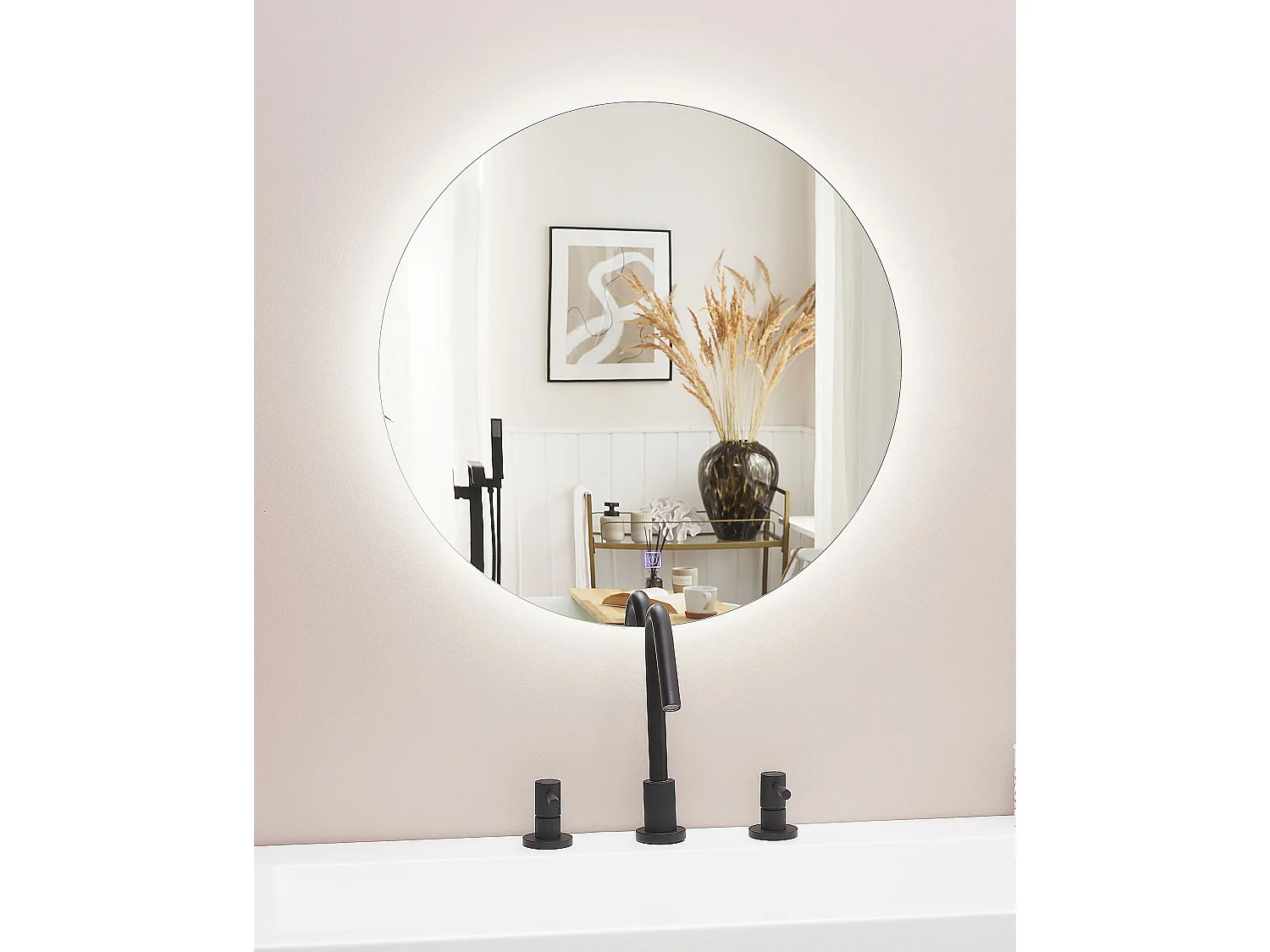 LED badkamerspiegel CALLAC 60 cm 60 cm Zilver