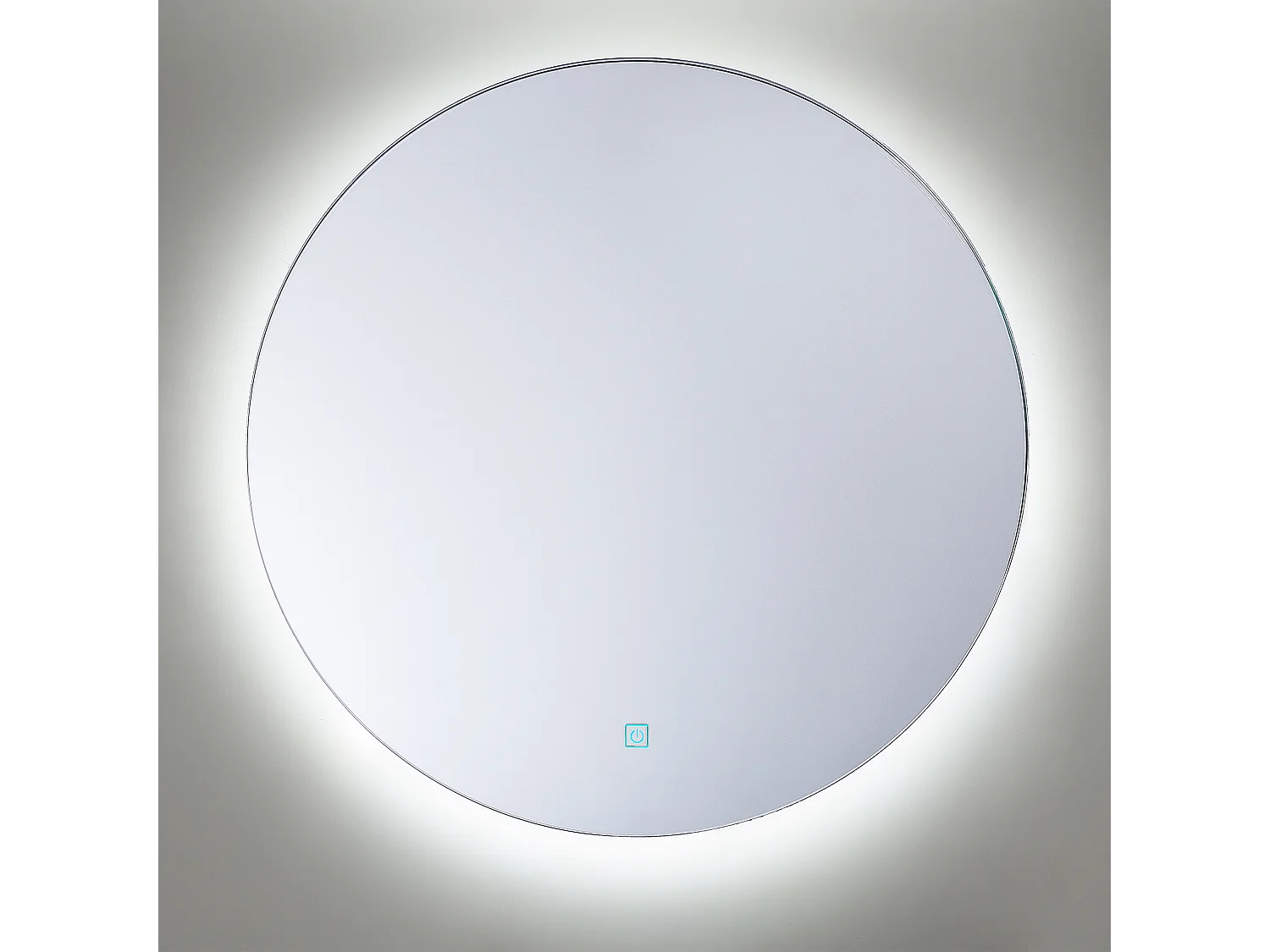 Badspiegel silber rund 60 cm LED-Licht Antibeschlagsystem Touch Sensor Callac