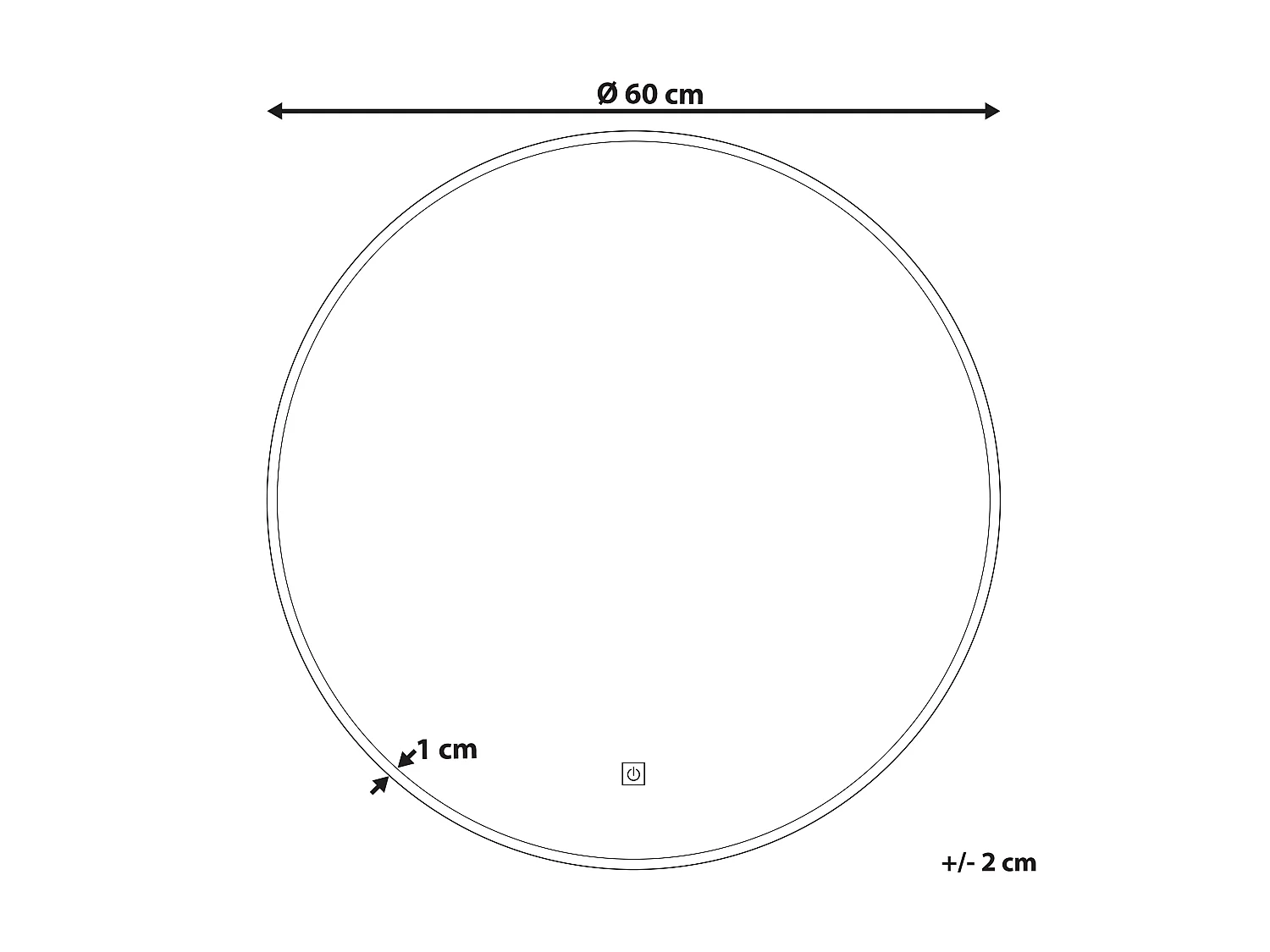 LED badkamerspiegel CALLAC 60 cm 60 cm Zilver