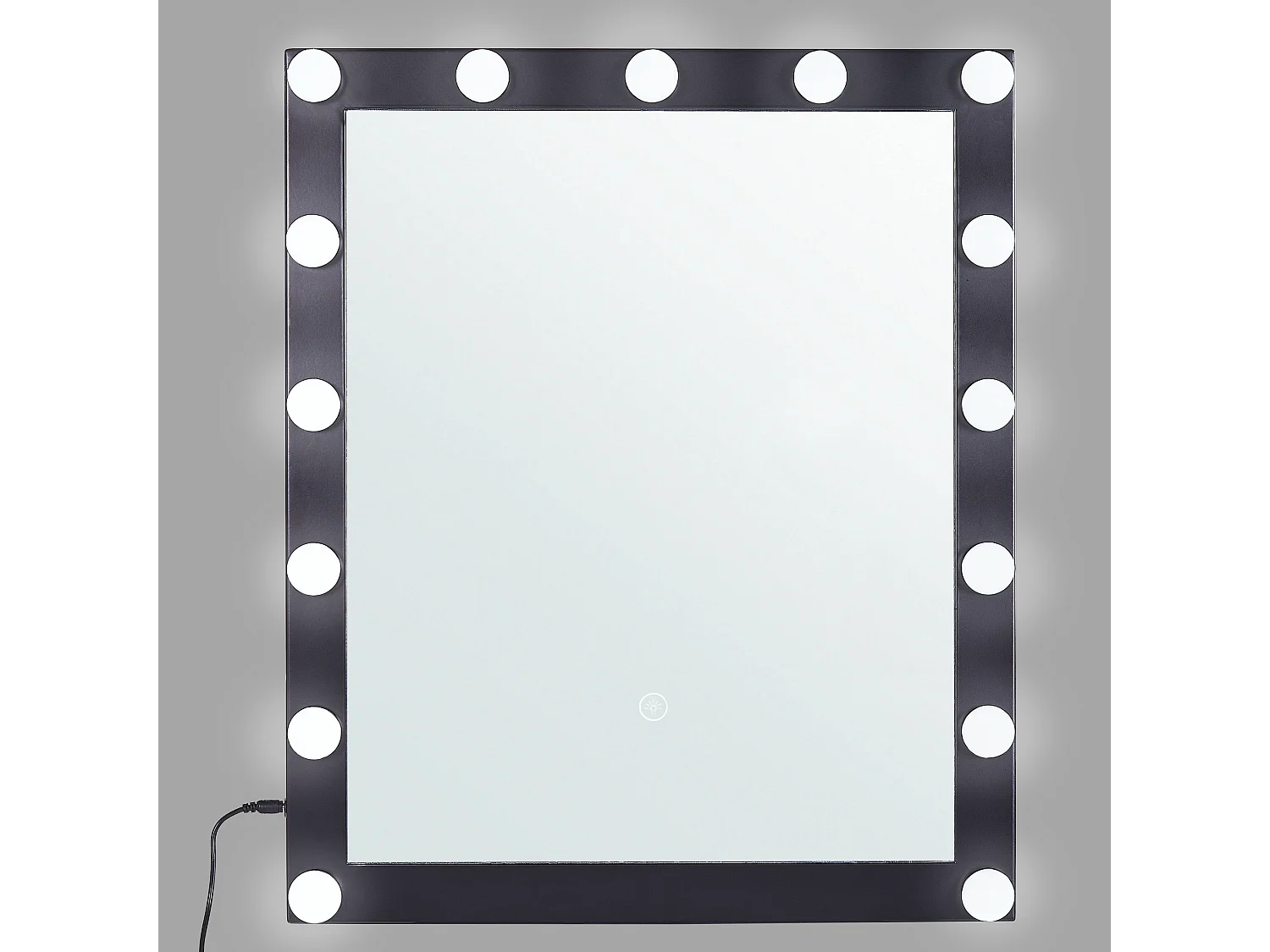 Miroir de salle de bain LED ODENAS 50 cm 60 cm Noir