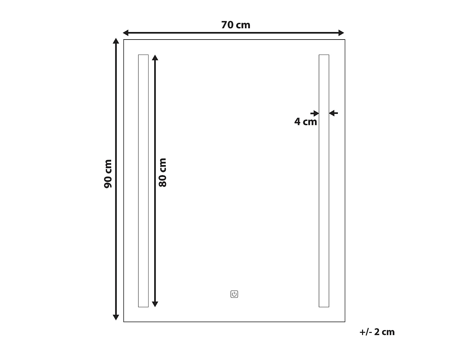 Espejo LED de baño MARTINET 70 cm 90 cm Plateado