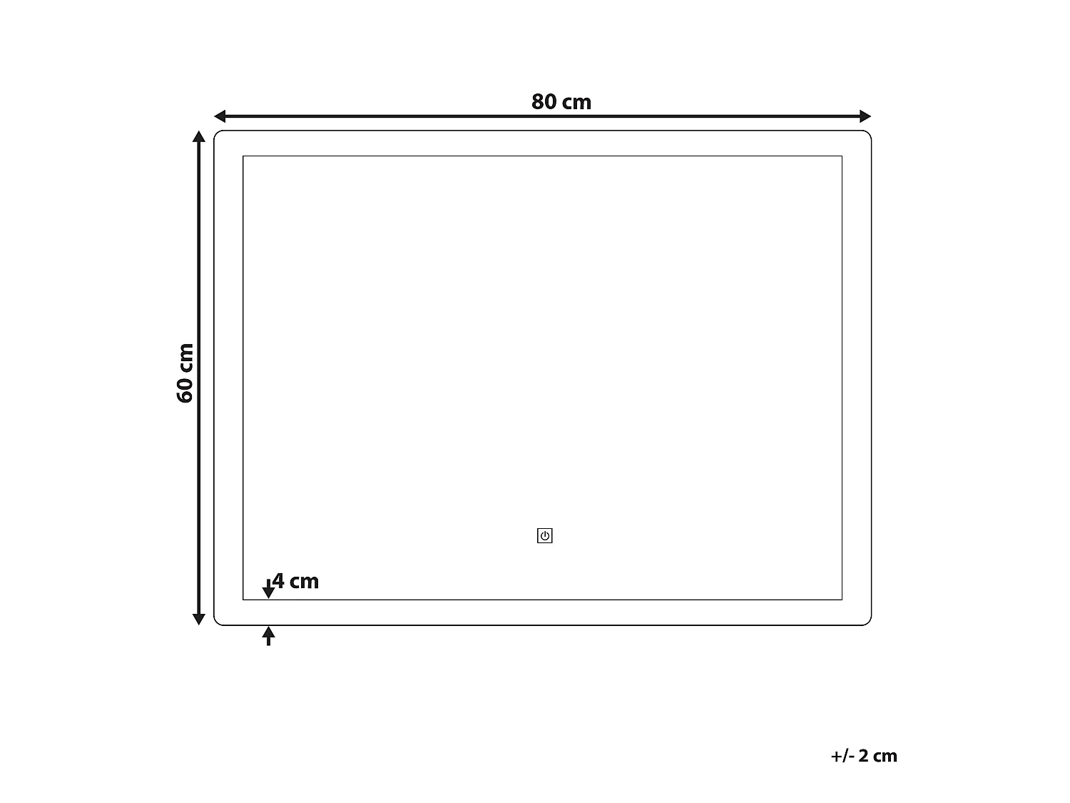 Badspiegel silber LED-Beleuchtung rechteckig 80x60 cm Antibeschlagsystem Corroy
