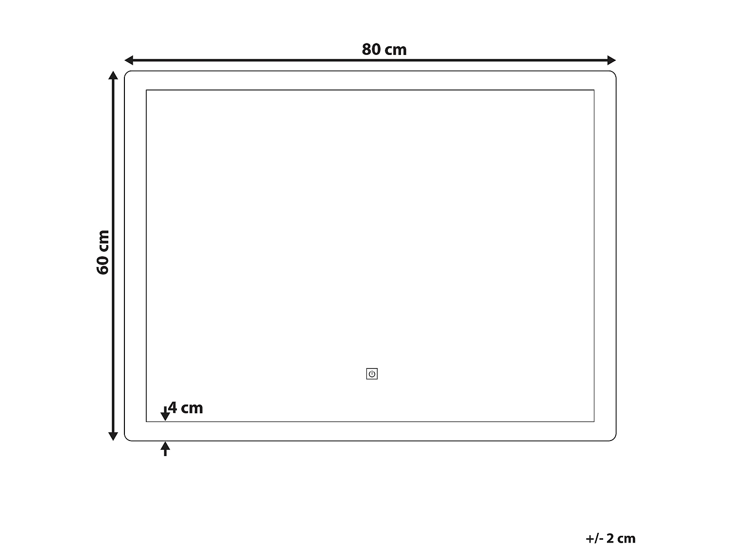 LED badkamerspiegel CORROY 80 cm 60 cm Zilver