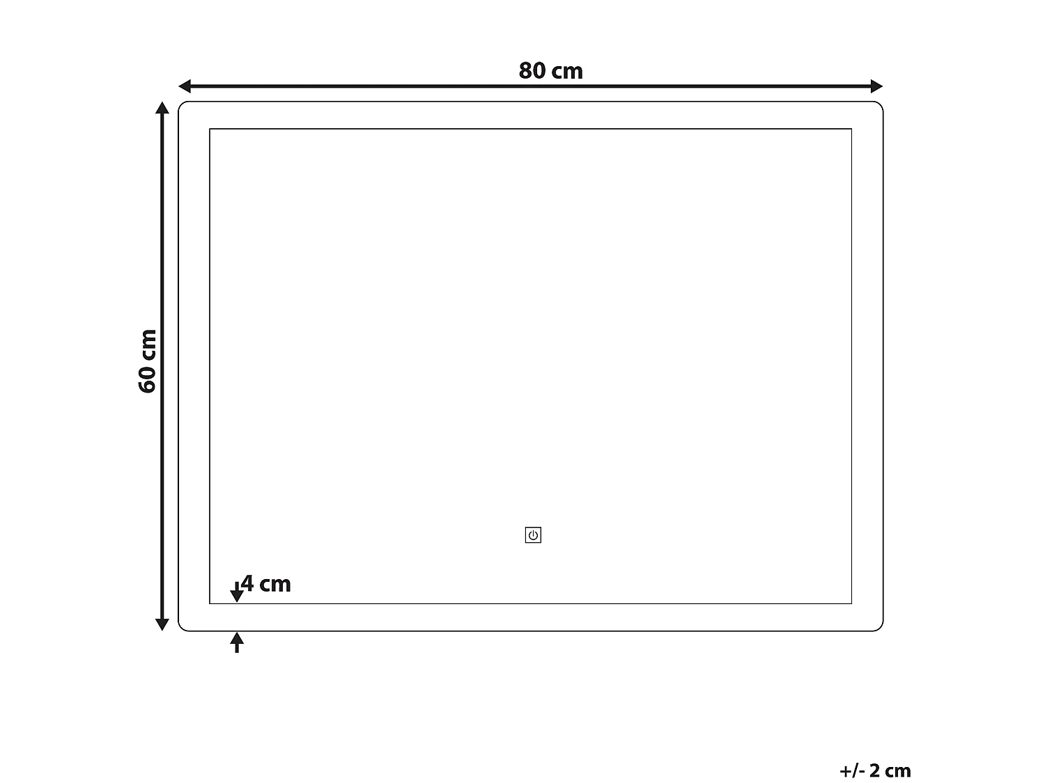 Espelho LED para casa de banho CORROY 80 cm 60 cm Prateado